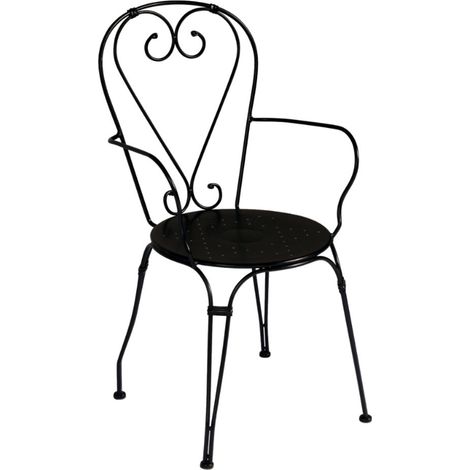 Sedia in ferro nero con braccioli MALIGI HOME MG/OTTONE Nero (1/5)