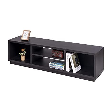 Iris Ohyama, Porta TV/Mobile TV/TV Supporto in legno/Porta TV con ripiani aperti/Porta TV per TV da 65 pollici, Legno massello, Ufficio, Soggiorno - TV Cabinet Standard OTS-150S - Quercia nera
