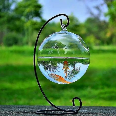 Wandmontiertes Hydroponik-Blasenaquarium, Fische, Glasgefäß, DIY-Vase, Wohndekoration, schwarz (1/3)