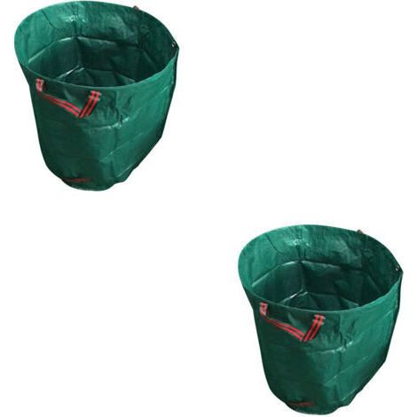 Set mit 2 Gartenabfallsäcken, 120 l, Gartenabfallsäcke, Laubsäcke mit Griffen, faltbare, gewebte, industrietaugliche Grassäcke