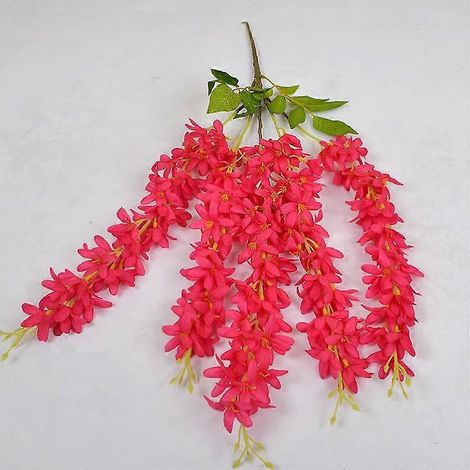 Guirlande florale décorative lilas glycine, guirlande de fleurs de lilas, décoration de mariage, plante suspendue pour la maison et les fêtes.rose rouge (1/5)