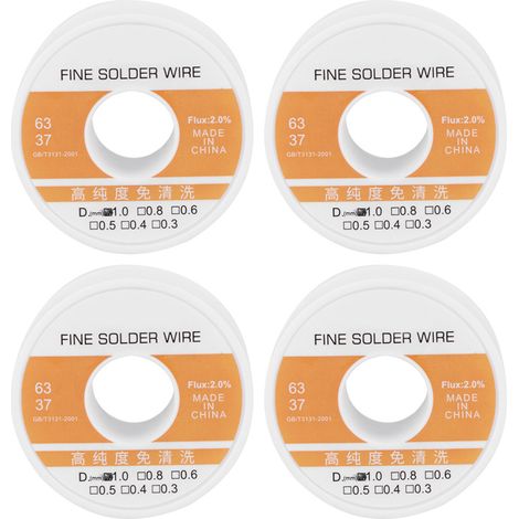 Ortviai Fil à souder étain pur 1,0 mm sans nettoyage – 4 pièces pour électronique, soudure manuelle ou automatique (1/5)