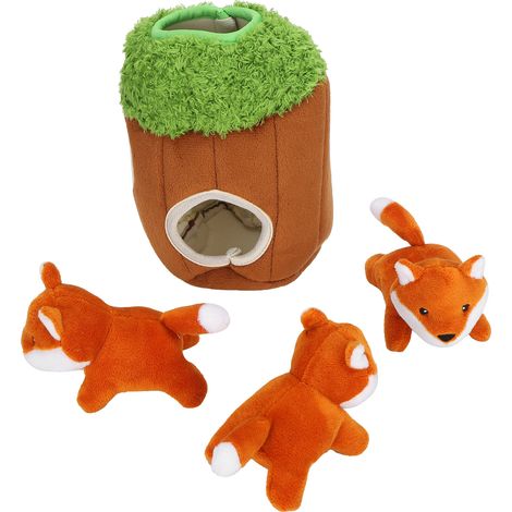 Jouet en peluche couineur pour chien, arbre à chat avec renard en peluche - Accessoires pour animaux (1/5)