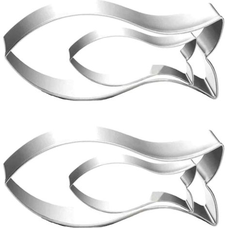 Emporte-pièce Poisson - Acier Inoxydable - Pour Communion Baptême Confirmation - Lot de 4 (1/5)
