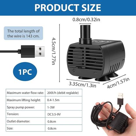 Mini Water Pump USB Aquarium Pump (1/4)