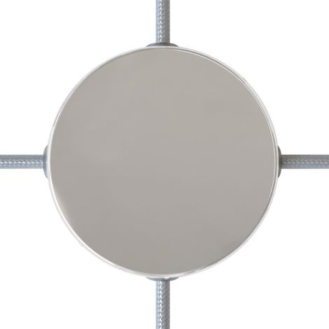 Creative-cables italia kit roseta metÁlica cilÍndrica diÁmetro 12 cm 4 agujeros laterales cromo krm12sf4lcr