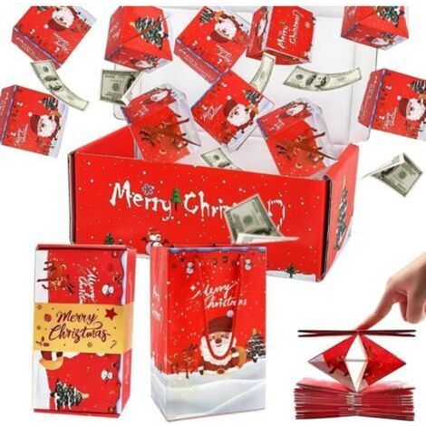 Coffret Surprise de Noël – Cadeau Surprise Père Noël Rouge, contient 12 boîtes explosives pliables, un sac cadeau sapin de Noël à faire soi-même pour les enfants, un cadeau pour les fêtes d'anniversai (1/5)