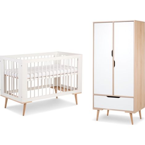 Lit bébé et armoire LittleSky by Klups Sofie Blanc