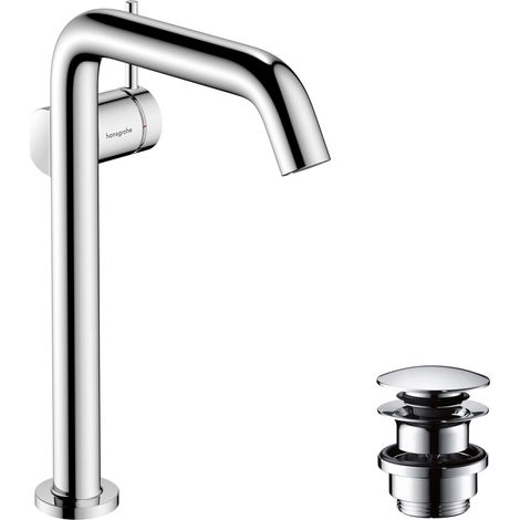 Mitigeur de lavabo avec vidage Push-Open, Robinet de salle de bain avec hauteur sous bec 240mm, Chromé, 73370000 (1/5)