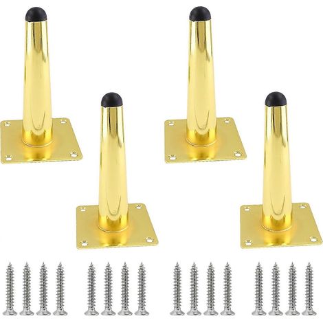 Pieds de meuble réglables de 30 cm (12 pouces), pieds de meubles inclinés, ensemble de 4 pièces dorés pieds de canapé médiévaux, pieds de table basse robustes pieds de chaise fuselés de 10 cm (4 pou (1/5)