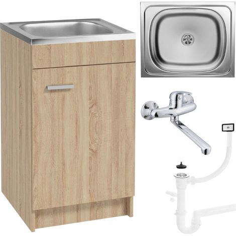 Küchenschrank SONOMA - 50 x 40 cm - Elegant und praktisch - mit Spüle und Armatur (1/5)