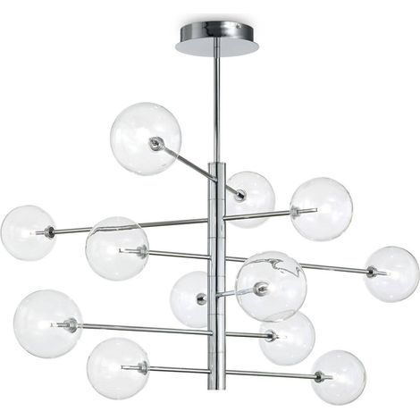 Ideal Lux Equinoxe - 12 Light Multi Arm Deckenpendelleuchte Chrom