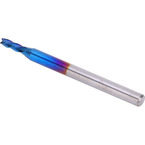 Fraise 4 dents carbure monobloc revêtement NanoBlue, fraise CNC queue droite 3,175 x 2 x 5 mm, outil de coupe acier tungstène haute précision (1/5)