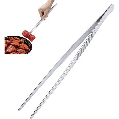 Küchenpinzette aus Edelstahl, 30 cm lange Kochzange, Grill- und Backwerkzeug, lange gerade Pinzette (1/5)