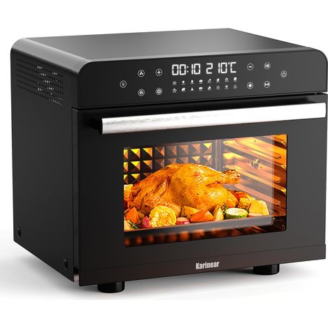 Karinear 36L Four Friteuse sans Huile, Four Air Fryer XXL Multifonction avec Commande Tactile, Friteuse à Air Chaud avec 16 Programmes, Mini Four 1800W avec Minuterie de 120 Minutes, 40-230℃, Noir (1/5)