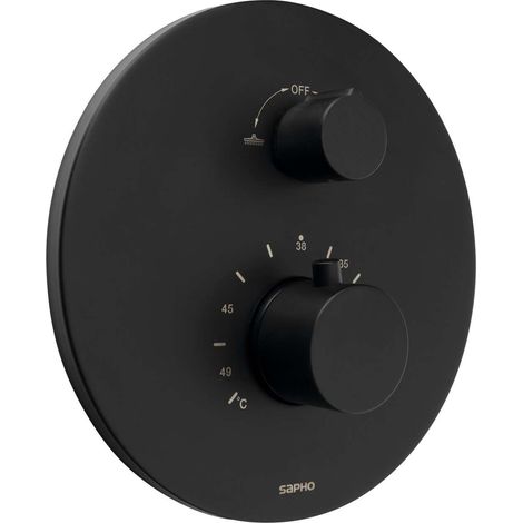 Sapho - Unterputz-Thermostatarmatur, Einbaukörper, für 2 Verbraucher, schwarz matt RH396B (1/5)