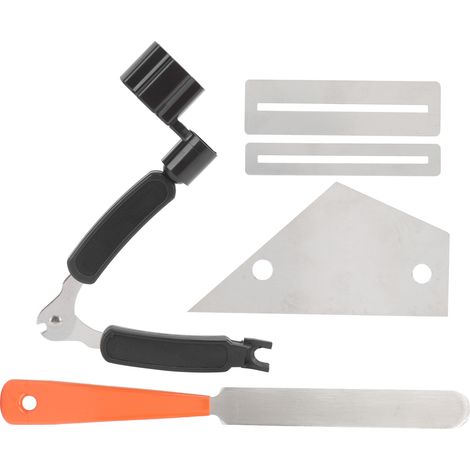 Jeu de 3 limes à manche en acier inoxydable pour guitare, coupe-cordes, outil d'entretien du manche, protection de touche, accessoire luthier (1/5)