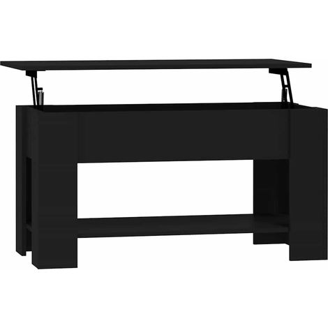 Tavolino da caffè con piano sollevabile, design senza tempo, 101 x 49 x 52 cm, legno ingegnerizzato nero DEC039583