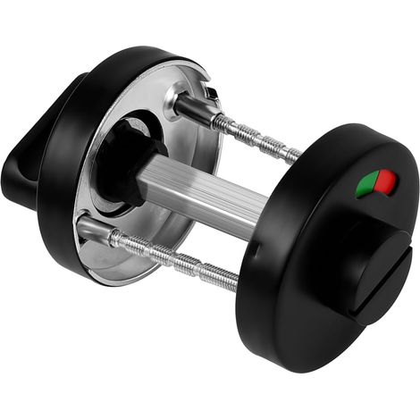 Verrou de porte de salle de bain avec indicateur de confidentialité en acier inoxydable pour toilettes, salle de bain, noir