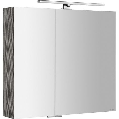 Armoire à miroir MIRRÖ avec lumière LED, 80x70x16cm, chêne argenté (1/5)