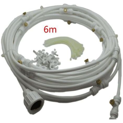 6m Jardin Eau du Robinet Basse Pression Spray Set Système d’Atomisation Patio Refroidissement Brumisation Serre Arrosage Kit d’Irrigation
