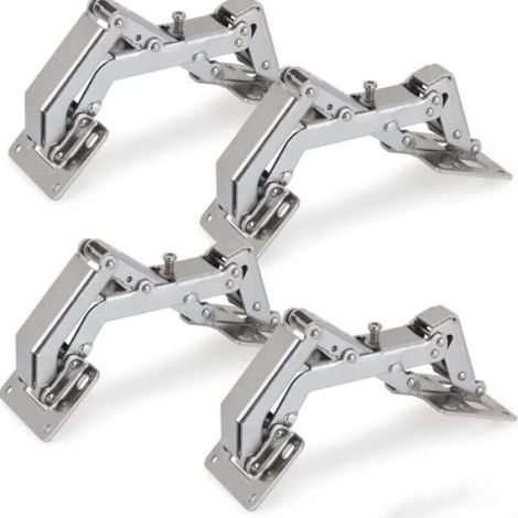 Set di 4 cerniere per ante di mobili, cerniera a 170 gradi, cerniera invisibile per mobili da cucina, cerniera ad ampio angolo, set da 4 pezzi con chiusura ammortizzata -Crezuo