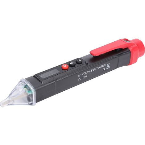 Testeur de tension intelligent sans contact multimètre avec détection NCV double plage écran LCD alarme sonore et lumineuse pour électriciens usage domestique VC1010 Noir (1/5)
