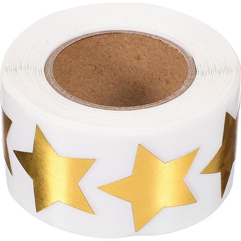Autocollants Amovibles Décoratifs Autocollants de Récompense Étoiles Dorés en Papier Couché, 500 Pièces par Rouleau pour Salles de Classe et Bureaux (1/5)