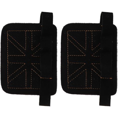Gants de musculation en cuir de vachette double couche épais, 4 doigts, avec grip antidérapant, noirs, pour haltérophilie et entraînement. (1/5)