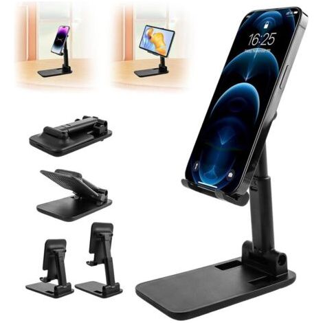 Support Telephone Réglable Pliable,Pliable & Réglable, Porte Telephone Pliable,Portable Support Téléphone Bureau Réglable (1/4)
