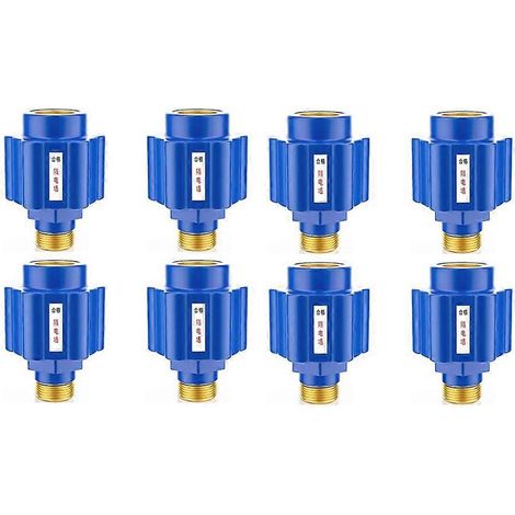 8 pièces copper colored aluminum teeth électrique chauffe-eau anti électrique wall maison chauffe-eau fittings bleu (1/5)
