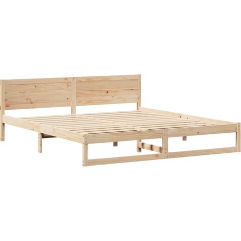 Lit double,Lit adulte,Cadre de lit Marron 180 x 200 cm Bois de pin massif CFW8365659 (1/5)