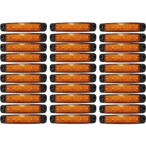 30 Orange LED Marker Lights 12V Camper Caravan Chassis Construction Vehicles (1/4)