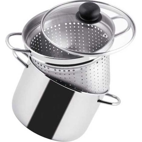 Pastissima con coperchio in vetro - in Acciaio Inox - Diametro e Capacità: cm 20 - Lt 4