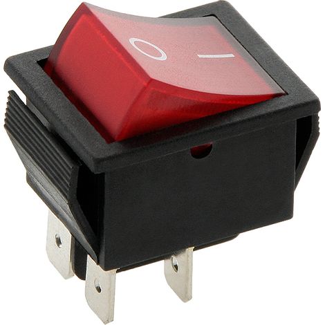 Grand interrupteur lumineux rouge 12 V CC