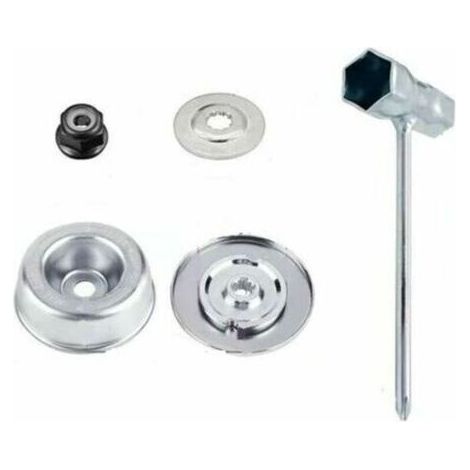 4pcs / Set Pièces et accessoires pour tondeuses pour STIHL FS55 FS56 FS120 FS130 FS130R FS200 FS200R FS250, Haute qualité en métal Lame pour STIHL débroussailleuse Lame Fixation Remplacement Kit (1/2)