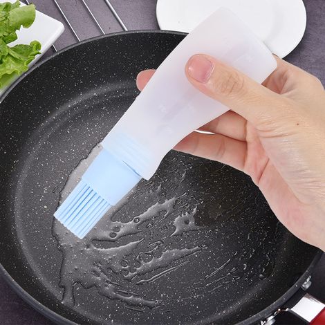 Set mit 2 Silikonölflaschen mit Pinsel für Grill und Backofen, pink, blau und grün, Ø 42 x 145 mm, Grillküchenhelfer (1/5)
