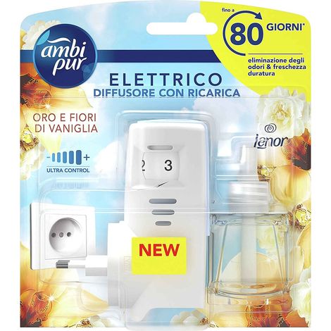 AMBIPUR LENOR PROFUMATORE PER AMBIENTE ELETTRICO + RICARICA 20 ML ORO E FIORI DI VANIGLIA (1/5)