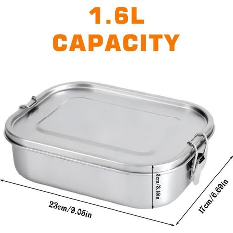 Boîte À Bento - Acier Inoxydable 304 - 5 Compartiments - Étanche - Bureau Voyage - 1600 ml (1/5)