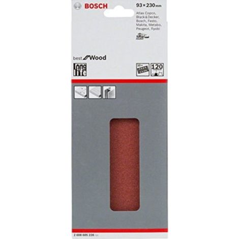 Bosch Schleifblatt C470, 93 x 230 mm, 120, 8 Löcher, gespannt, 10er-Pack (1/5)
