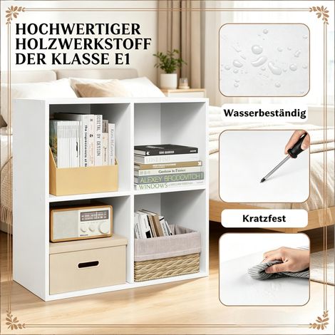 Meuble Étagère Cube Design Compact, Bibliothèque Verticale pour Salon, Rangement Bureau, Buffet Mural, Armoire à Livres Autoportante (Sans rangement inclus) (1/5)
