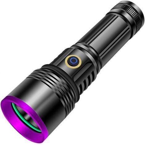 Lampe Torche UV LED 365nm 20W USB Rechargeable – Détection d'Urine et Scorpions – Portée 30 Pieds – Alliage Aluminium (1/5)