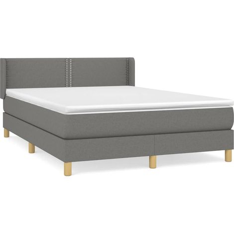 Maison Exclusive - Boxspringbett mit Matratze Dunkelgrau 140x200 (1/5)