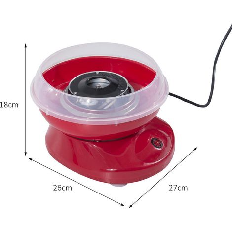 Machine à barbe à papa en PP, acier inoxydable et aluminium, 450 W, 27 x 26 x 18 cm, rouge (1/5)