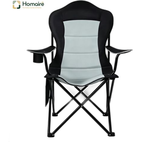 Gartenstuhl aus hellgrauem und grauem Oxford-Stoff 84 x 62 x 110 cm HOMAIRE (1/5)