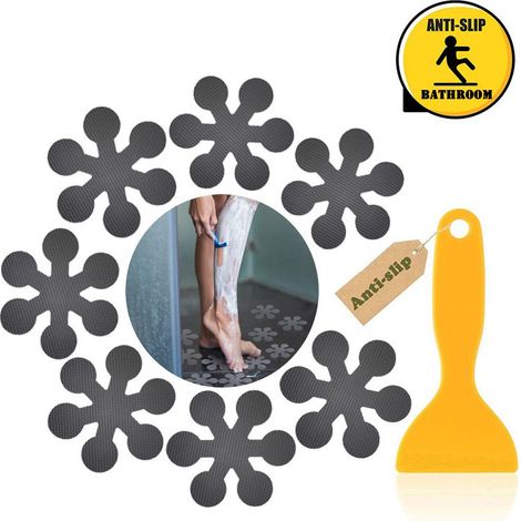 Lot de 24 Gris Autocollants antidérapants pour Baignoire avec grattoir de qualité supérieure (1/5)