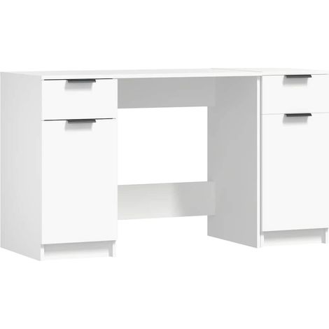 Bureau informatique avec armoire latérale - Table d'ordinateur Blanc Bois d'ingénierie BV548406 - BonneVie (1/5)