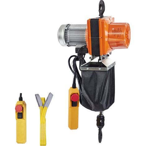 Palan électrique à chaîne, capacité 1000 kg, hauteur de levage 3 m, vitesse 3,2 m/min, 230V monophasé, chaîne G100, télécommande filaire 3 m, idéal garage, atelier, maison. (1/5)