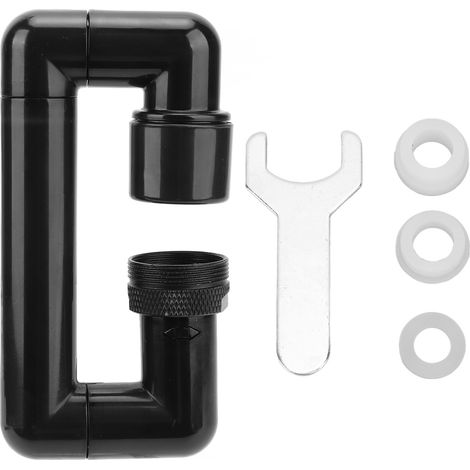Robinet télescopique rotatif robinet à bras pivotant mécanique pour cuisine salle de bain évier lavabo noir (1/5)