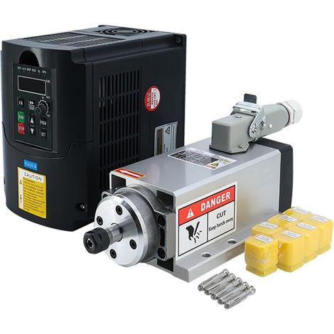 Kits de moteurs de broche CNC Moteur de broche refroidi à l'air, 2,2 kw, 1,5 kw, 24000 tr/min, avec inverseur YL VFD, 1 jeu de pinces ER20 ou ER11 for fraiseuse CNC(1.5kw 220) (1/5)